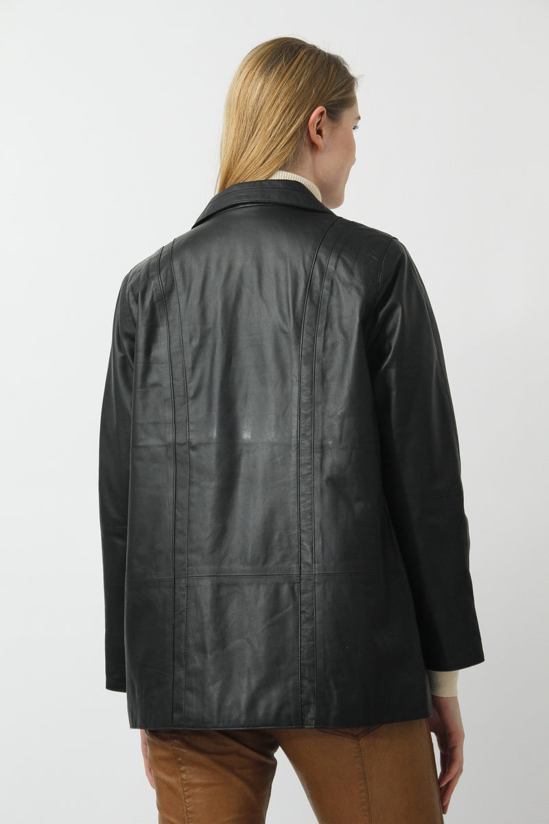 schwarze Damen Lederjacke in leichter Qualität aus Lammnappa
