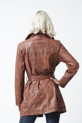 Trenchcoat aus Leder in der Farbe braun
