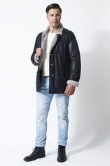 Herren-Lammfelljacke-Christ-Leder Schmidt Online-dunkel Anthrazit-Berlin