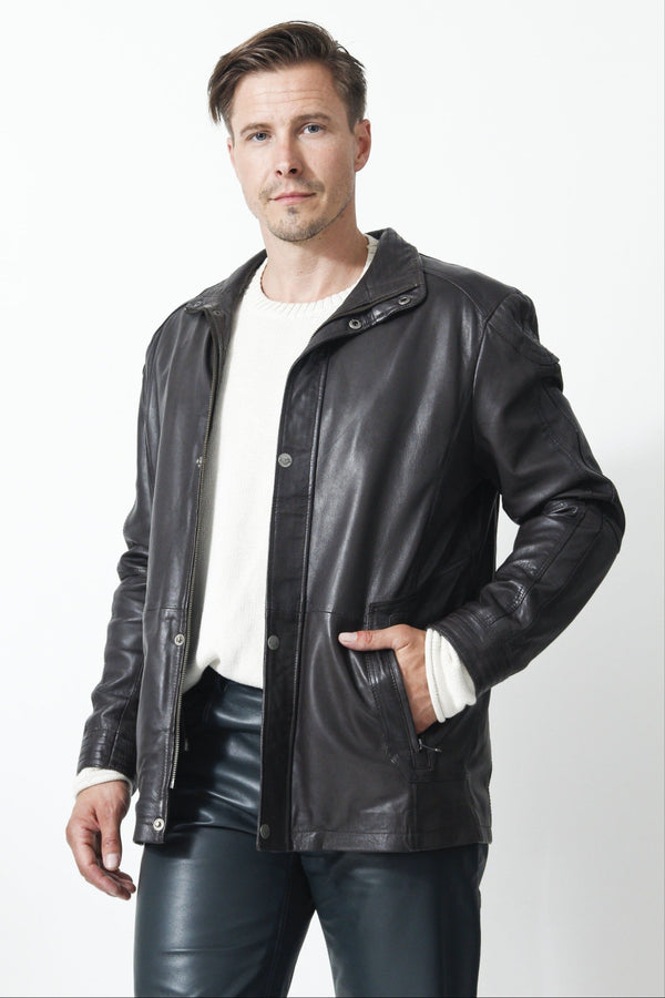 Braune Herren Lederjacke in Lammnappa-Leder Schmidt Online 