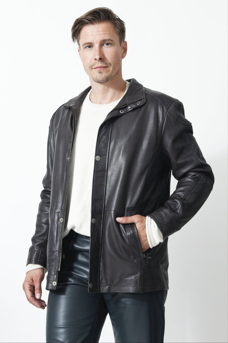 Braune Herren Lederjacke in Lammnappa-Leder Schmidt Online 