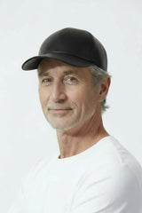 Leder Basecap Lammnappa schwarz