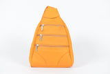 Damen Leder Rucksäcke aus Lammnappa in Orange 340 Gramm